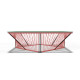 Detalle mesa de jardin rojo
