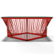 Detalle mesa de jardin rojo