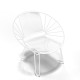 Fauteuil Coba acrylique Beige Structure blanche