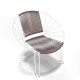 Fauteuil Coba acrylique Beige Structure blanche