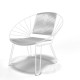 Fauteuil Coba acrylique Beige Structure blanche