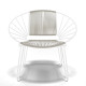 Fauteuil Coba acrylique Beige Structure blanche