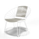 Fauteuil Coba acrylique Beige Structure blanche