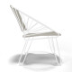 Fauteuil Coba acrylique Beige Structure blanche