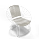 Fauteuil Coba acrylique Beige Structure blanche