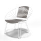 Fauteuil Coba acrylique Beige Structure blanche