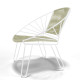 Fauteuil Coba acrylique Beige Structure blanche
