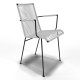  Chaise Design avec accoudoir Blanc 