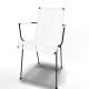  Chaise Design avec accoudoir Blanc 