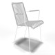  Chaise Design avec accoudoir Blanc 