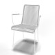  Chaise Design avec accoudoir Blanc 