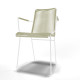 Chaise Design avec accoudoir Blanc 