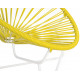 Detalle de Pequena Silla acapulco con estructura blanca Amarillo limón