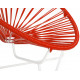 Detalle de Pequena Silla acapulco con estructura blanca Rojo
