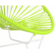 Green Detail Acapulo chair for kids with White frame