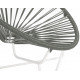 Detalle de Pequena Silla acapulco con estructura blanca Gris
