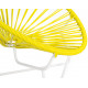 Yellow Detail Acapulo chair for kids with White frame