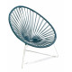 fauteuil Acapulco Structure Blanche Enfant Bleu Canard  fauteuil Acapulco Structure Blanche Enfant Bleu Canard