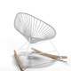 White Acapulco wood rocker chair