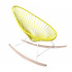 fauteuil à bascule ski bois Acapulco Structure Blanche tressage Jaune   fauteuil à bascule ski bois Acapulco Structure Blanche tressage Jaune