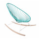 fauteuil à bascule ski bois Acapulco Structure Blanche tressage Vert Turquoise   fauteuil à bascule ski bois Acapulco Structure Blanche tressage Vert Turquoise