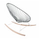 fauteuil à bascule ski bois Acapulco Structure Blanche tressage Gris   fauteuil à bascule ski bois Acapulco Structure Blanche tressage Gris