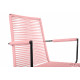  chaise fil avec accoudoir rosa pastel 
