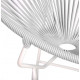 White Round Acapulco white structure chair detail