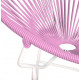 Détail fauteuil Structure Blanche Acapulco rond   Rose 