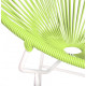 Détail fauteuil Structure Blanche Acapulco rond   Vert Anis 
