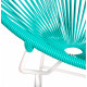 Détail fauteuil Structure Blanche Acapulco rond   Vert Turquoise 