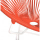 Détail fauteuil Structure Blanche Acapulco rond   Rouge 