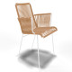  Chaise Design avec accoudoir tressé Blanc 