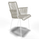 White Dining braided armrest chair