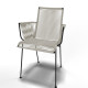 White Dining braided armrest chair