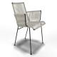 silla con apoyabrazos trenzado de comedor Blanco