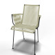  Chaise Design avec accoudoir tressé Blanc 