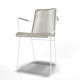  Chaise Design avec accoudoir Blanc 