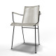  Chaise Design avec accoudoir Blanc 