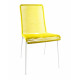 Yellow plastic thread white frame chair Yellow plastic thread white frame chair