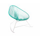 Turquoise acapulco white frame rocking chair