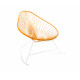 orange acapulco white frame rocking chair