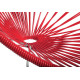 Rot Acapulco schaukelstuhl und weiss struktur detail