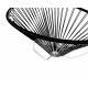 détail fauteuil structure blanche suspendu Acapulco Noir  détail fauteuil structure blanche suspendu Acapulco Noir