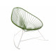 fauteuil à bascule structure blanche Acapulco Vert Olive  fauteuil à bascule structure blanche Acapulco Vert Olive