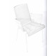 silla con apoyabrazos trenzado de comedor Blanco