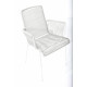 White Dining braided armrest chair