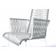 silla con apoyabrazos trenzado de comedor Blanco