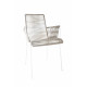  Chaise Design avec accoudoir tressé Blanc 