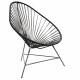 Fauteuil Acapulco Noir Pietements Tripode noirs